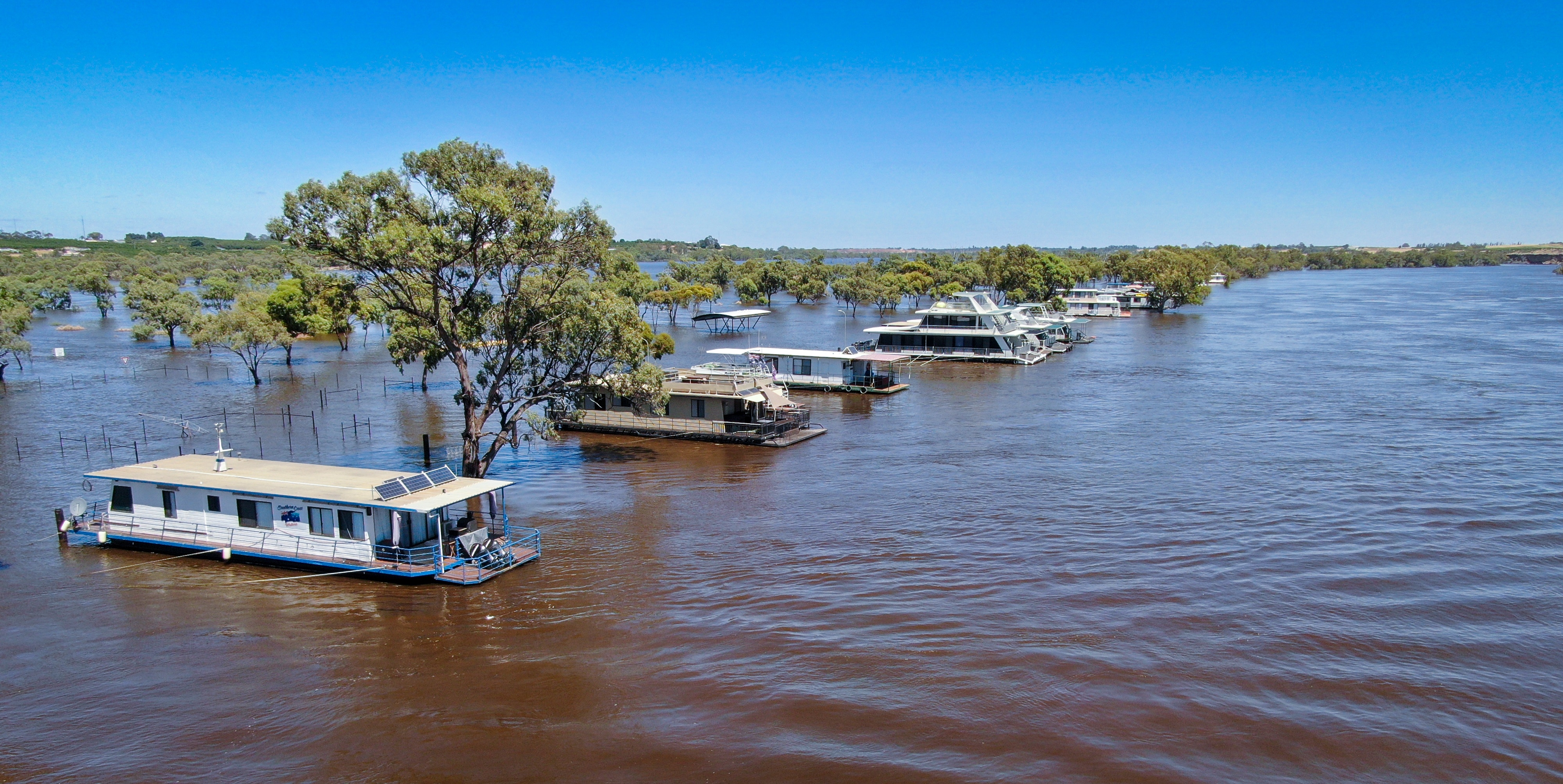 Houseboats surrounded by water