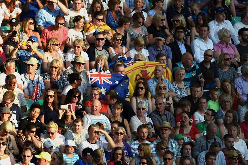 The crowd watches the opening ceremony of the XX Commonwealth Games.