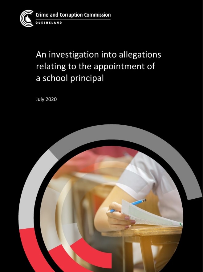 The front page of a Queensland corruption watchdog report