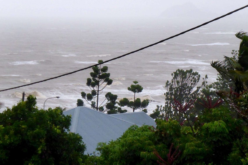 View of water as TC Marcia approaches