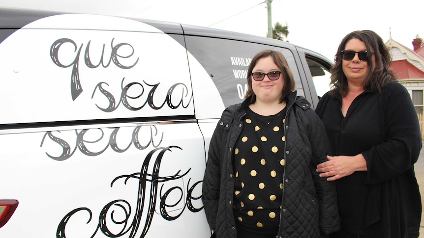 Sonya Lovell and her daughter Bronwyn Shelverton having been running the Que Sera Sera Coffee van for about three months.