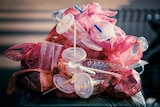 A pile of plastic rubbish