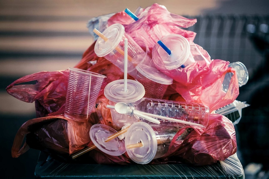 A pile of plastic rubbish