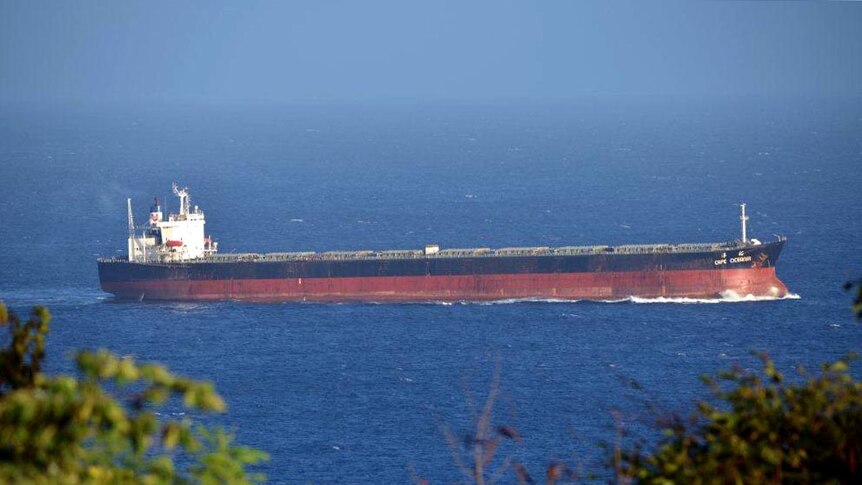 The Cape Oceania sails into Christmas Island.