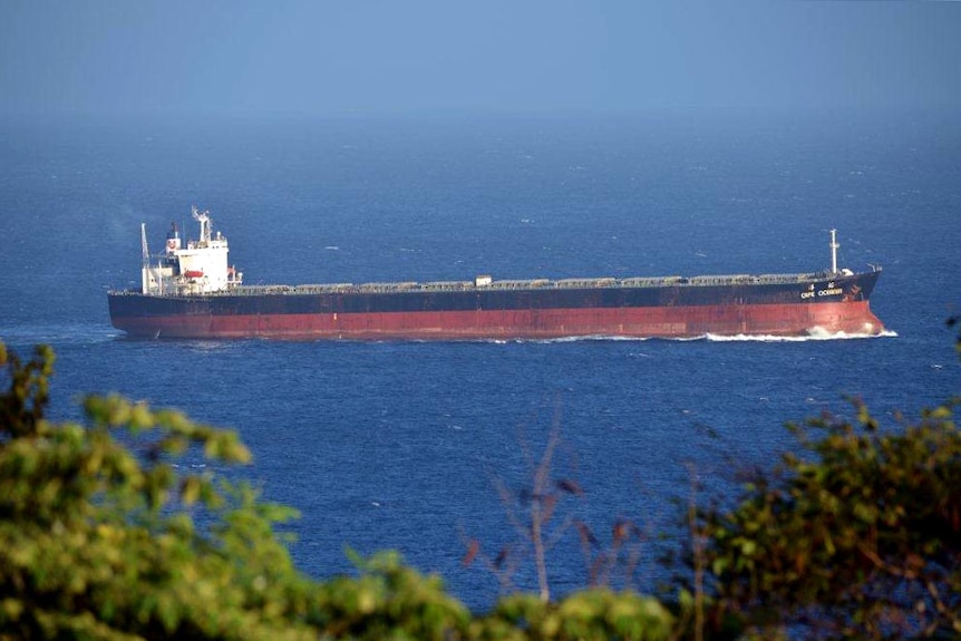 The Cape Oceania sails into Christmas Island.