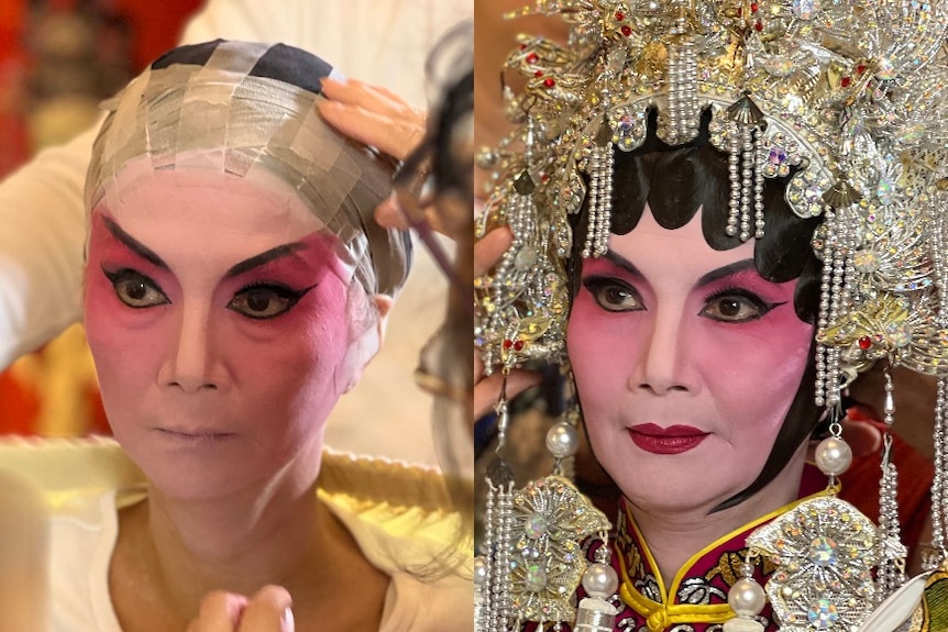 Gabrielle Chan's facial transformation before performing a Chinese Opera.
