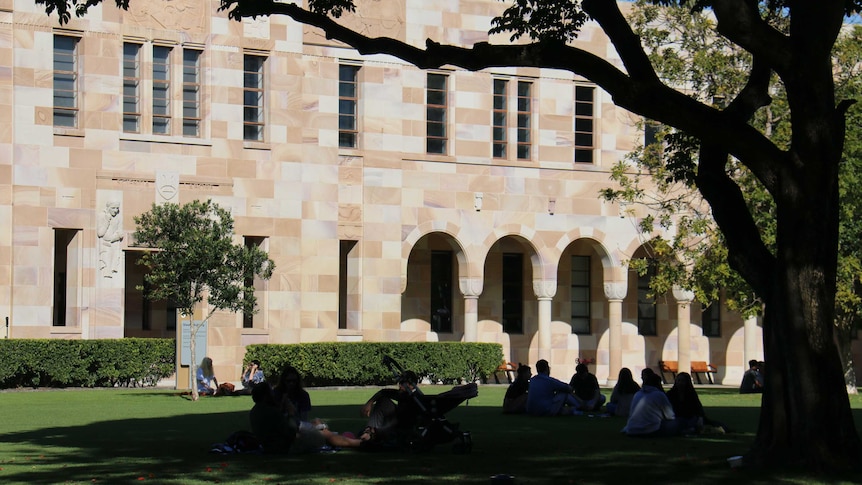 A sandstone building on the University of Queensland campus.