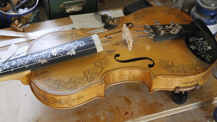 Hardanger fiddles are highly decorated.