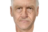 A composite image of an elderly man