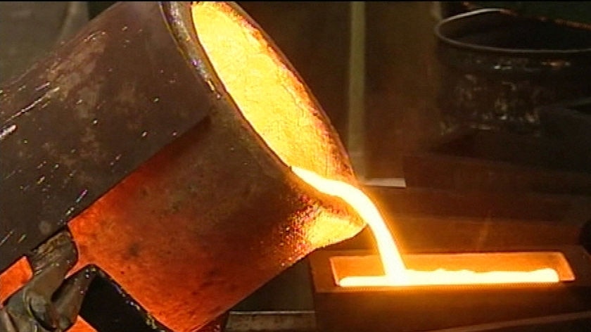 Gold being poured