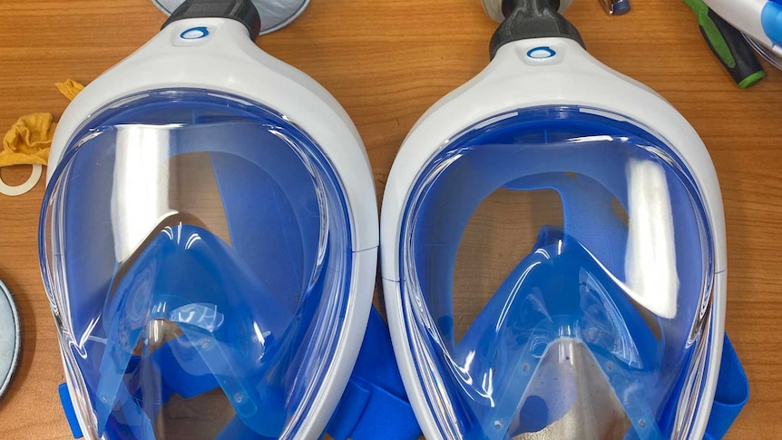 View of two face masks to be used by medical staff handling the coronavirus outbreak.