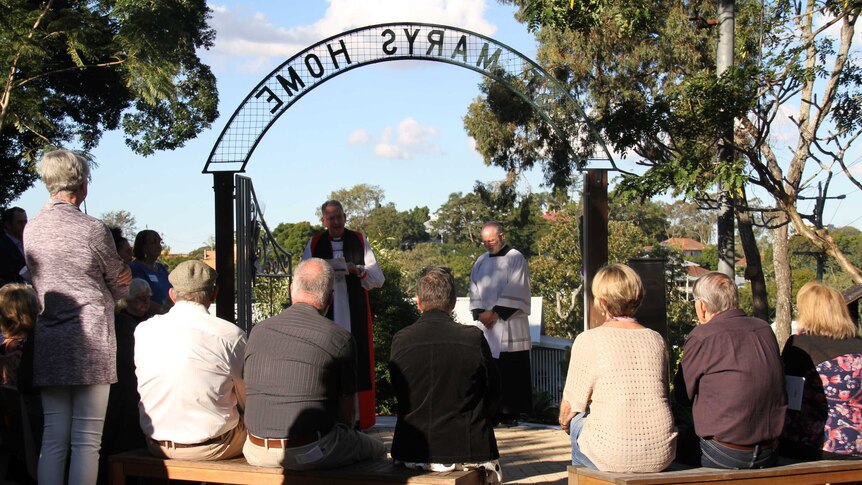 St Mary's memorial garden is blessed by the Anglican of Brisbane
