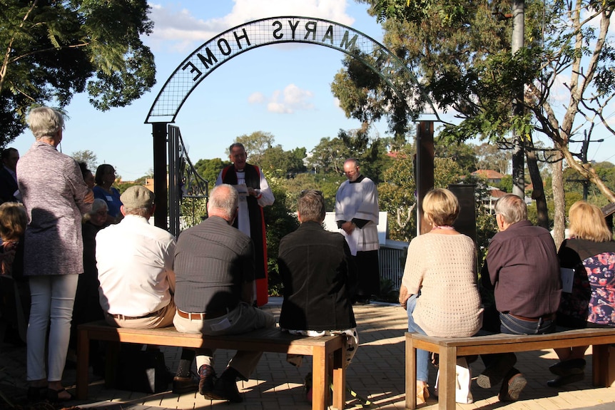St Mary's memorial garden is blessed by the Anglican of Brisbane