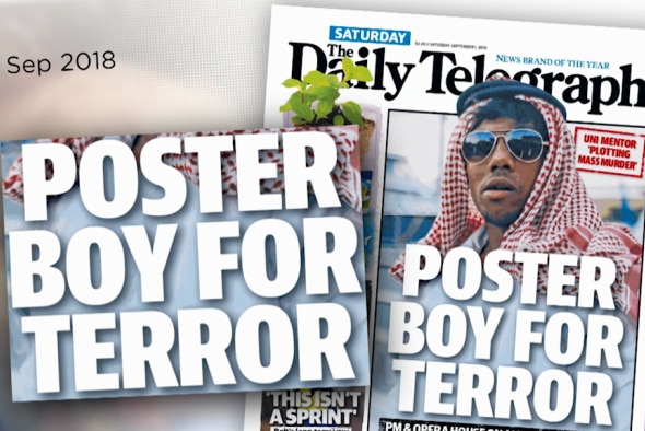 The front page of the Daily Telegraph the day after Kamer was charged