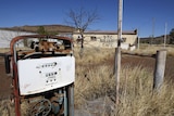 A broken petrol bowser sits in the asbestos town of Wittenoom in Western Australia
