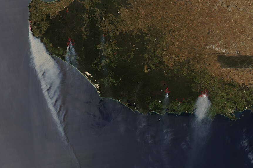 Satellite reveals scale of WA fires