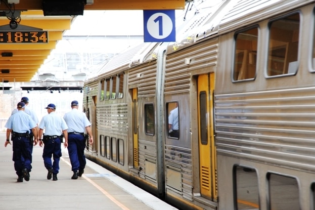 NSW Police Transport Command officers and train generic