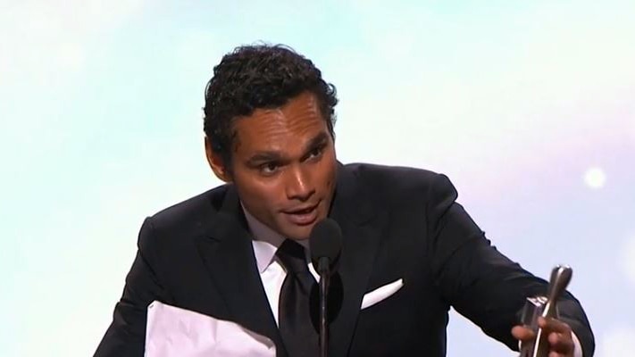 Actor Rob Collins accepts his Logie award