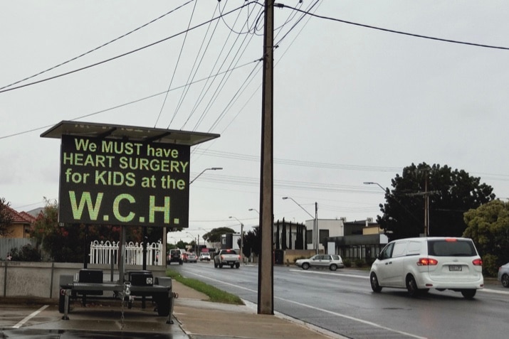 An electronic billboard on Adelaide's Grange Road.