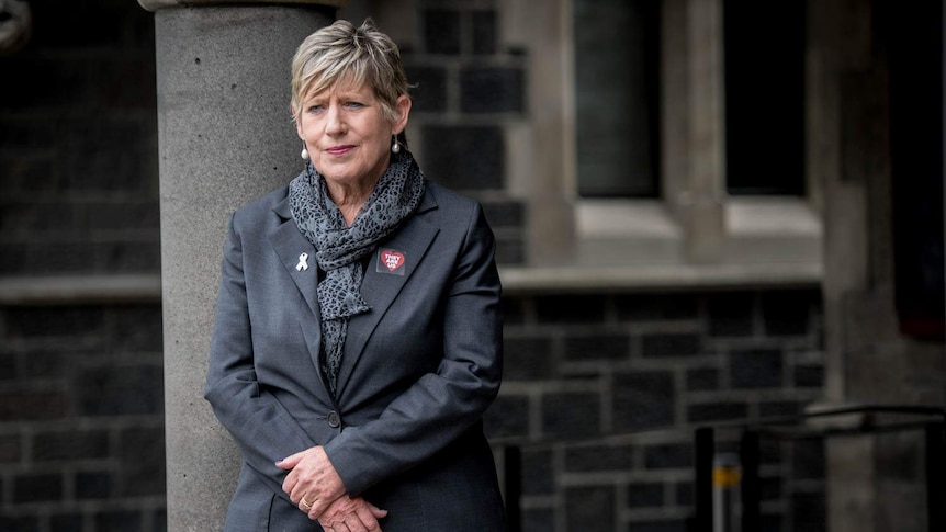 Mayor of Christchurch Lianne Dalziel leans against a pole