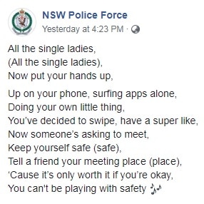 NSW Police Beyonce post