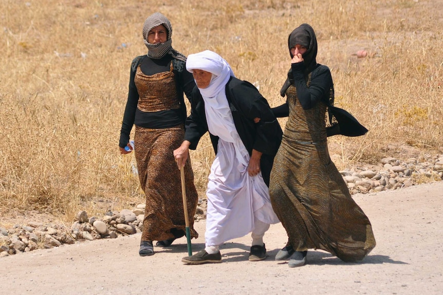 Yazidi families flee violence in Sinjar