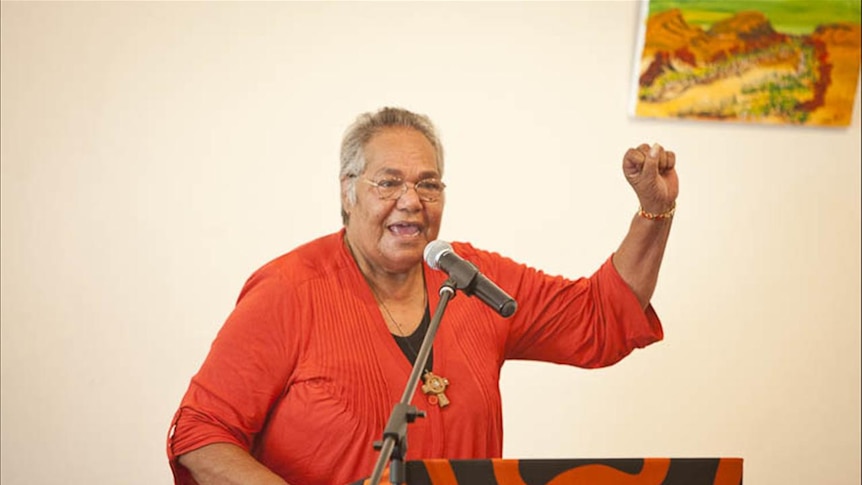 Rosalie Kunoth-Monks gave a speech at the launch