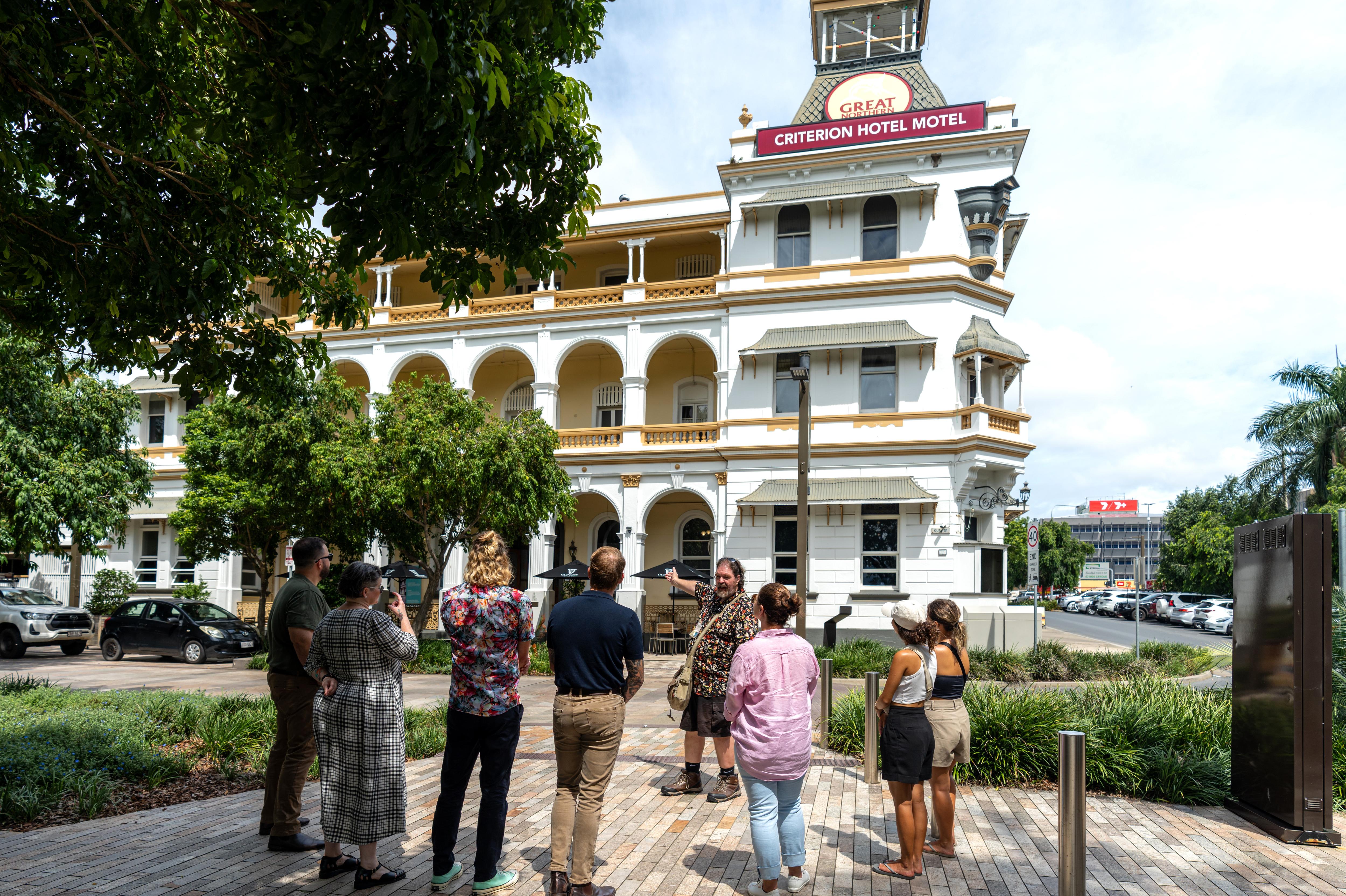 A man conducting a guided tour.