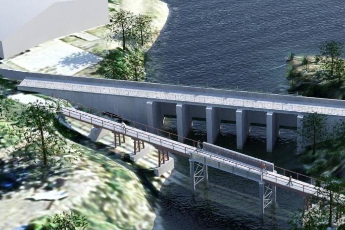 A concept design for a flood levee proposed for a Queensland town.
