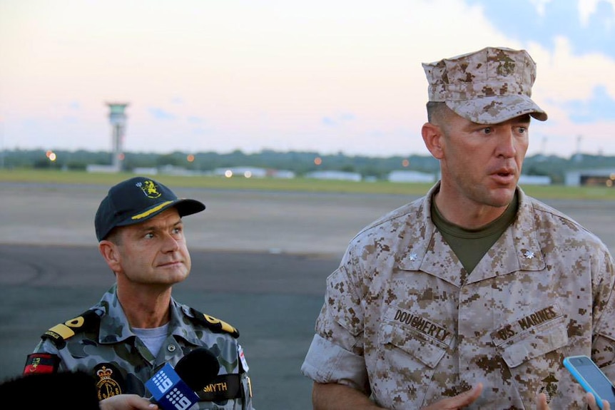 Commodore Brenton Smyth of the ADF and Lieutenant Colonel Eric Dougherty of the US Marine Corps