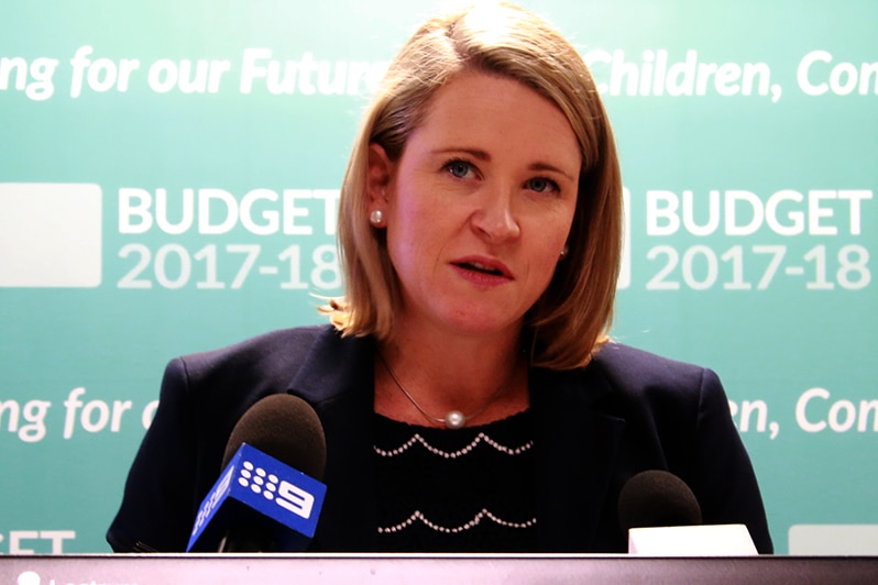 NT Treasurer Nicole Manison addresses the media after delivering her first budget.