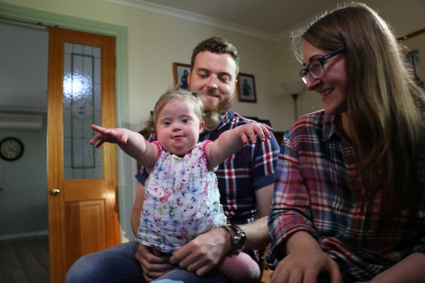 Kathleen and Andrew Simpkins with their daughter Elva