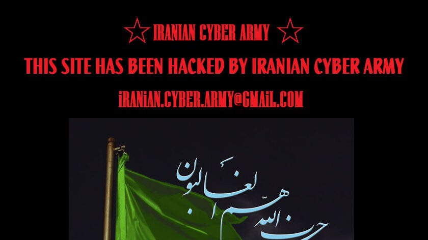 A computer screen grab shows mowjcamp.org's website apparently hacked