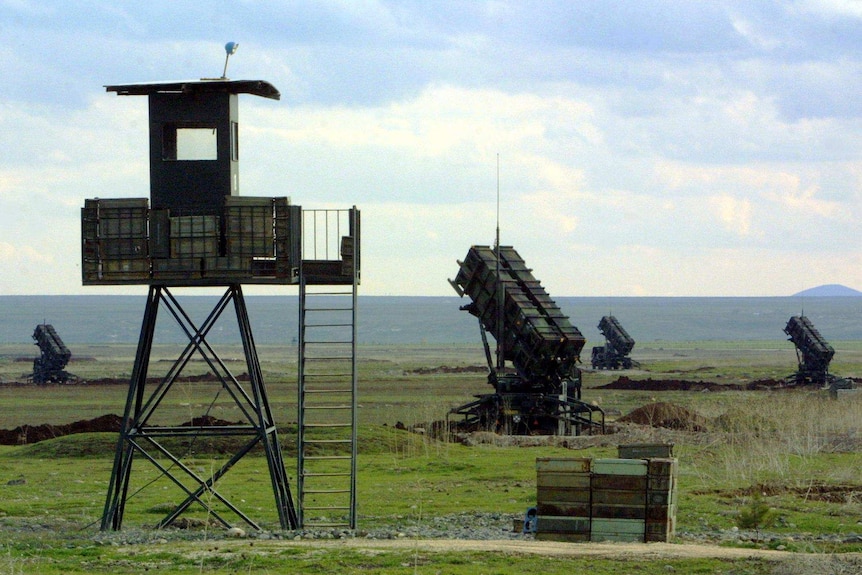 Patriot anti-missile batteries in Turkey.