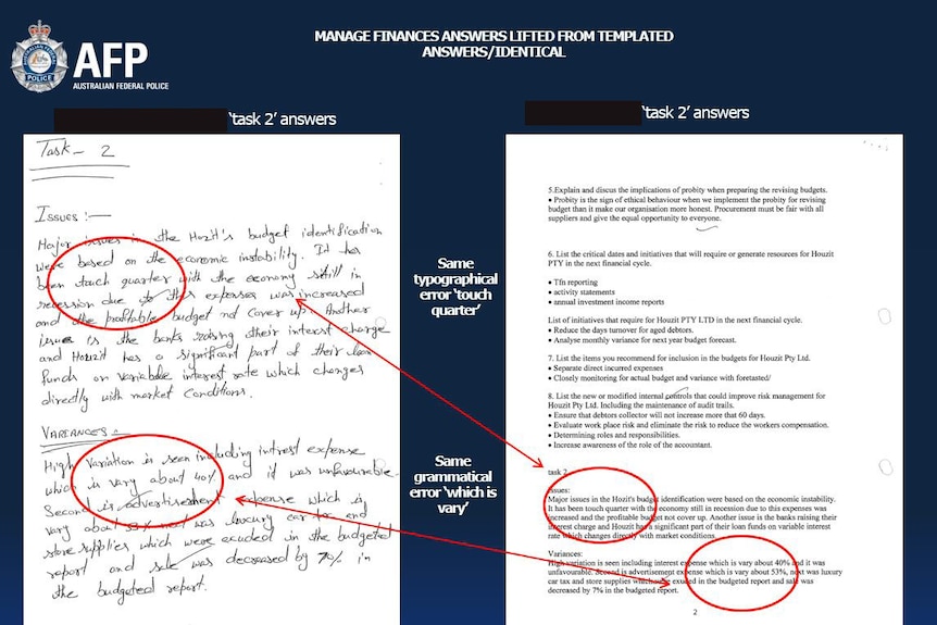 Two documents with red circles and arrows on them.