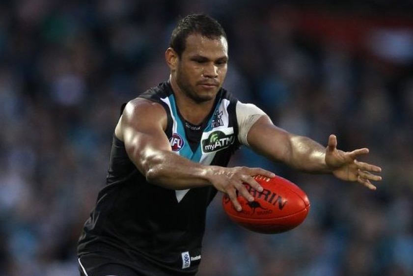 Northern Territorian Daniel Motlop playing for Port Adelaide during his AFL career.
