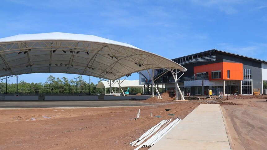 A tennis centre in Darwin under construction/