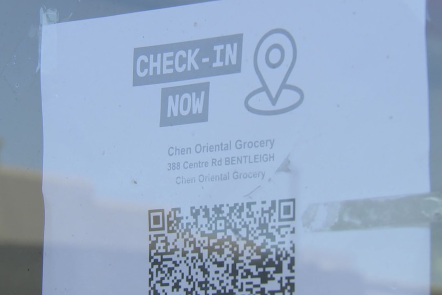 A QR code says the words "check-in now" and Chen Oriental Grocery.