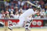 Kevin Pietersen in action on day three of the Ashes at Old Trafford