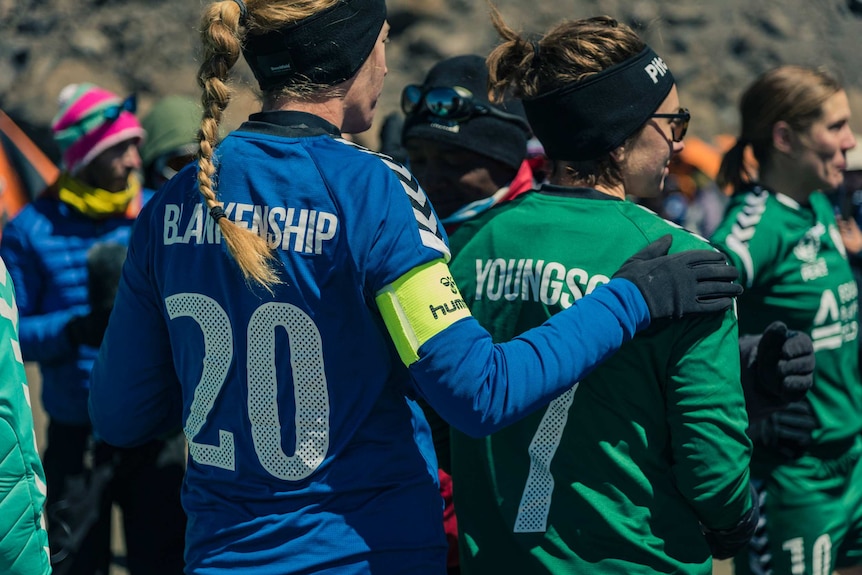 Equal Playing Field players on Mount Kilimanjaro