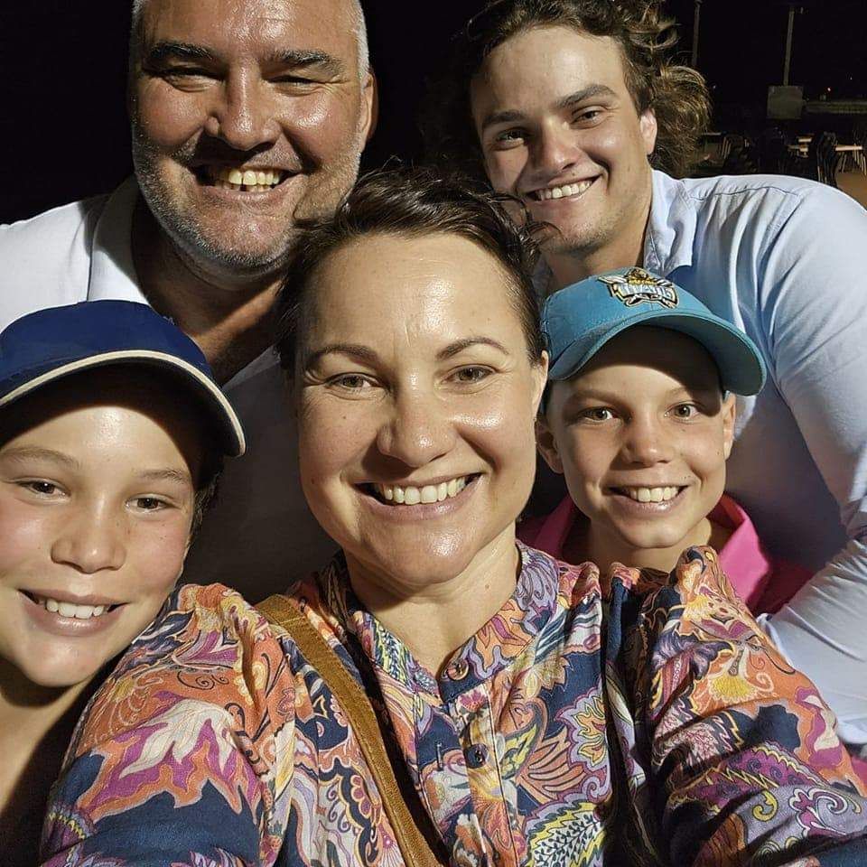 Nigel with his family take a selfie