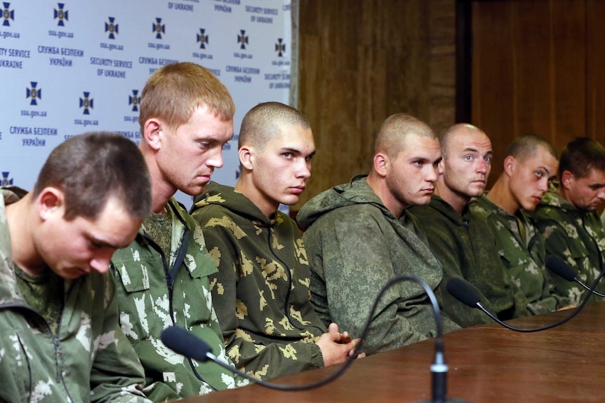 Russian paratroops captured in Ukraine