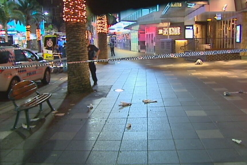 Scene of gold coast one-punch attack, October 28 2016.