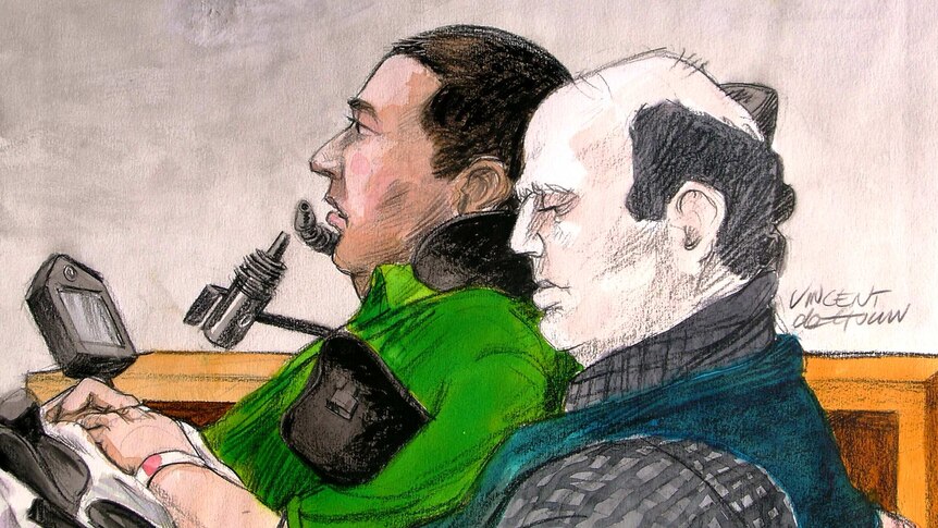 A court sketch of convicted murderer Michael Quinn.