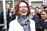 Prime Minister Julia Gillard visits Mount St Joseph's Girls College in Altona.