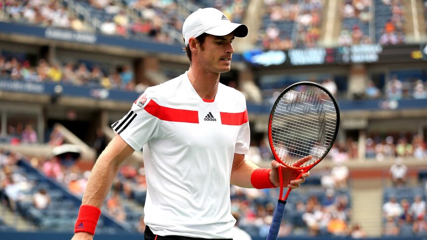 Britain's Andy Murray reacts during his third round win over German Florian Mayer at the US Open.