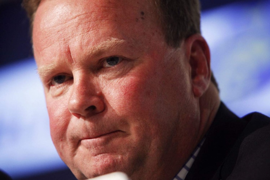 Australian Rugby Union chief executive Bill Pulver speaks at a news conference on October 9, 2014.