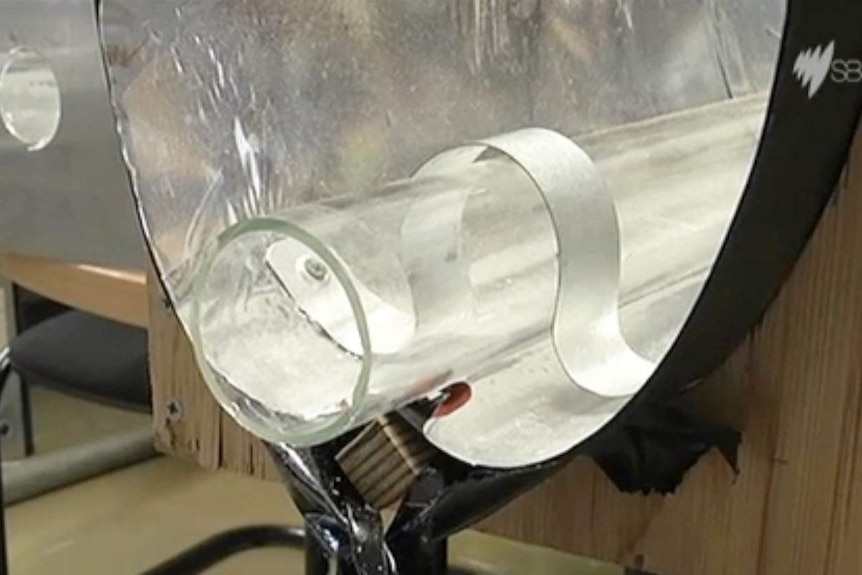Water purifier made of chip packet foil and glass tube