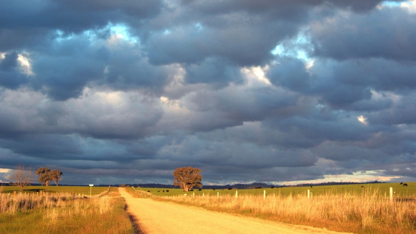 The dark clouds looked heavy with rain.