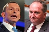 A composite image of former prime minister Tony Abbott and Deputy Prime Minister Barnaby Joyce.